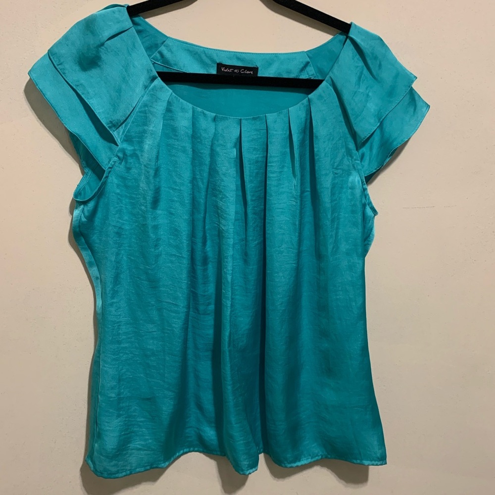 Violet & Claire Silk short sleeve blouse shirt